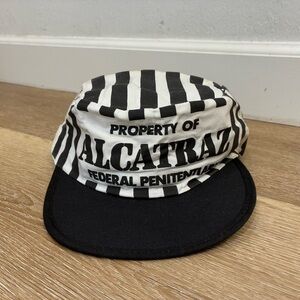 Vintage Alcatraz Prison Striped Hat Cap Property Of Alcatraz NOS 
New Old Stock